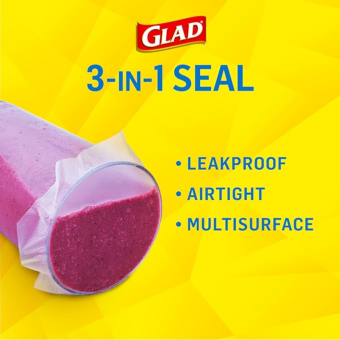 Glad Press'N Seal Plastic Wrap for Food, Griptex Technology, 70 Square Foot Roll (Pack of 1)