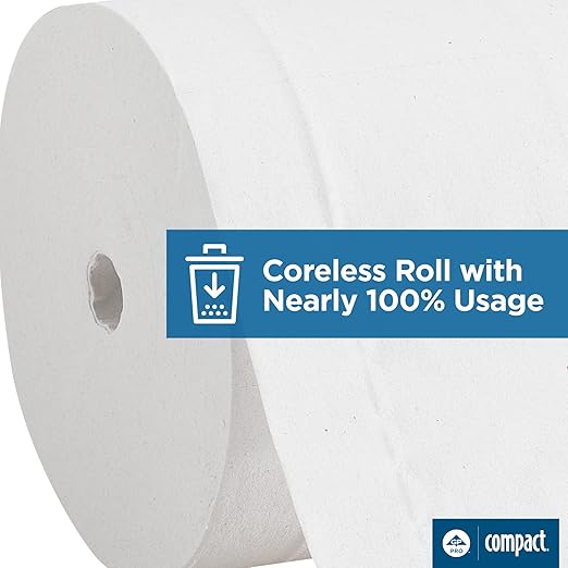 Georgia-Pacific Angel Soft Professional Series Compact Premium Embossed Coreless 2-Ply High-Capacity Toilet Paper by GP PRO,White,19371,750 Sheets Per Roll,36 Rolls Per Case