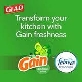 Glad Trash Bags, OdorShield Small Garbage Bags, Gain Original & Febreze, 4 Gal, 26 Count (Pack of 6)