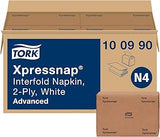 Tork Xpressnap White Dispenser Napkin N4, 2-ply, 1/2 Fold, One-at-a-Time Dispensing,12 x 500, 8.5" x 6.5", 100990