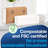 Tork Multifold Hand Towel White, 3-Panel, 250 Towels per Pack, 16 Packs, Fits H2 Towel Dispensers