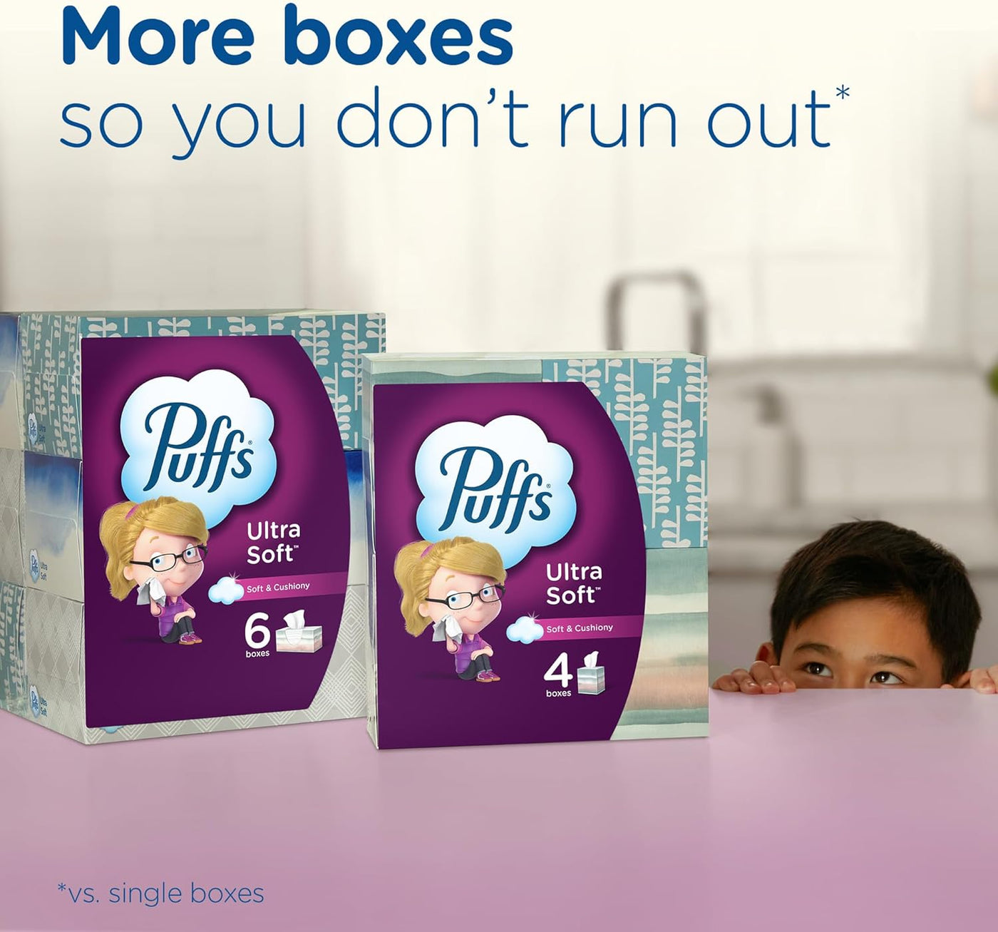 Puffs Ultra Soft Facial Tissues, 18 Cubes, 56 Facial Tissues Per Box