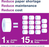 Tork Jumbo Toilet Paper Roll White T1, Advanced, 2-ply, 6 x 1600 feet, 12021502, 6 Count (Pack of 1)