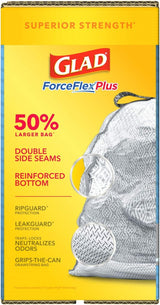 Glad Trash Bags, Force Flex Kitchen Pro Drawstring Garbage Bags, Fresh Clean, 80 Count