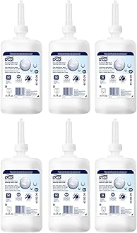 Tork Extra Mild Hand Washing Liquid Soap S1, No Fragrance Added, 6 x 1L, 400029 (formerly 400011)