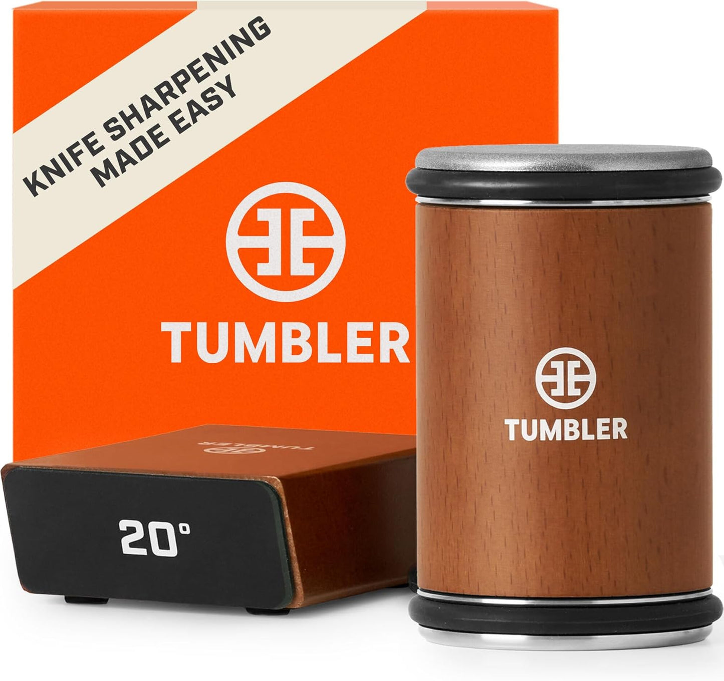 The Original Tumbler Rolling Knife Sharpener™ - Knife Sharpening Made Easy - Knife Sharpener Tool for Kitchen, Outdoor & Utility Knives - Kit Offers 15 & 20° Angles - Kitchen Gadgets & Gifts for Him