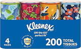 Kleenex Perfect Fit Facial Tissues, 4 Cannisters, 50 Tissues per Can, 2-Ply (200 Total), Packaging May Vary