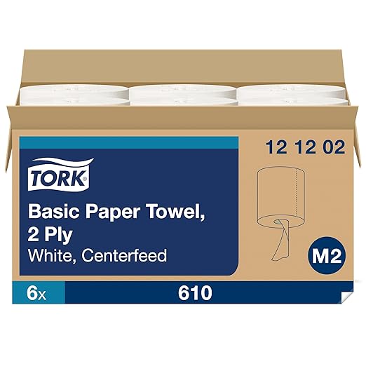 Tork Centerfeed Paper Towel White M2, High Absorbency, 6 x 610 Sheets, 121202