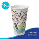 Dixie PerfecTouch 16 oz. Insulated Paper Hot Coffee Cup by GP PRO (Georgia-Pacific), Coffee Haze, 5356DX, 500 Count (25 Cups Per Sleeve, 20 Sleeves Per Case), Coffee Haze Design