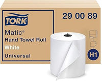 Tork Matic Paper Hand Towel Roll White H1, Universal, 100% Recycled Fiber, 6 Rolls x 700 ft, 290089