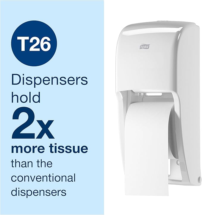 Tork High-Capacity Toilet Paper Roll White T26, Advanced, 2-Ply, 36 x 1000 sheets, 110292A