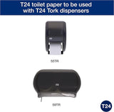 Tork Advanced Toilet Paper Roll, White, Compatible with T24 Dispensers, 2-ply, Soft Tissue, 80 rolls x 500 sheets (2461200)