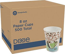 Dixie PerfecTouch 8 oz Paper Coffee Cups By GP PRO, Coffee Haze Design, 500 Count (25 Disposable Cups Per Sleeve, 20 Sleeves Per Case) 5338DX