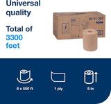 Tork Paper Towel Roll Natural H86, Universal, for Mini Dispensers, 6 Rolls x 550 ft, 8631060