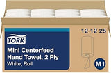 Tork Basic Mini Centerfeed Paper Towel White M1, High Absorbency, 12 x 266 Sheets, 121225