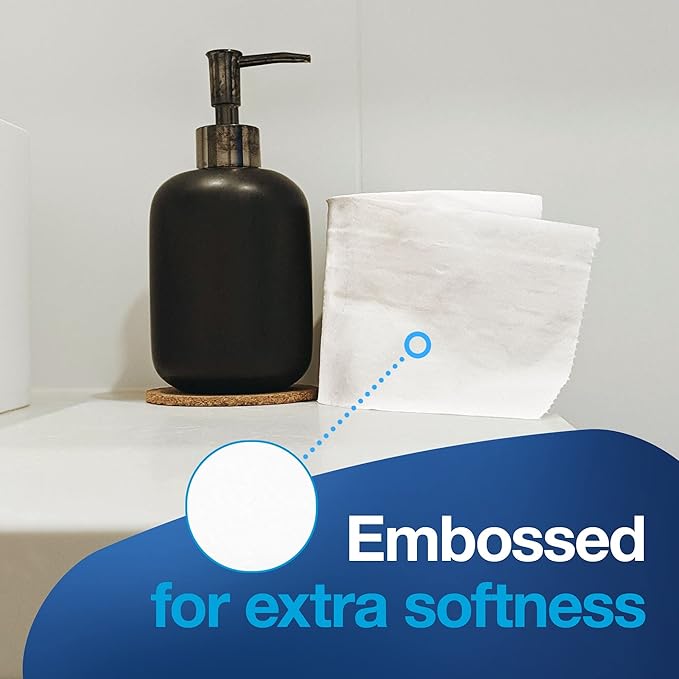 Tork Septic Safe Toilet Paper, White, 2-Ply 100% Recycled, Eco-Friendly, T24 Compatible 96 Rolls x 500 Sheets (TM1616S)