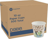 Dixie PerfecTouch 10 oz Paper Coffee Cups By GP PRO, Coffee Haze Design, 500 Count (25 Disposable Cups Per Sleeve, 20 Sleeves Per Case), 5310DX