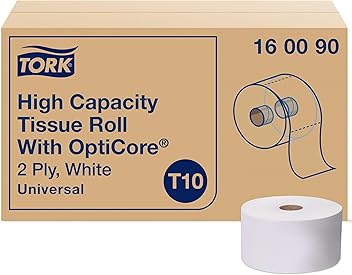 Tork OptiCore® Mid-size Toilet Paper Roll White T10, Universal, 2-ply, 12 x 2000 sheets, 160090