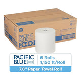Pacific Blue Ultra 8” High-Capacity Recycled Paper Towel Roll by GP PRO (Georgia-Pacific), White, 26490, 1150 Feet Per Roll, 6 Rolls Per Case