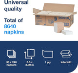Tork Xpressnap Fit White Dispenser Napkin N14, C-Fold, 1 ply, 240 napkins, 4.252in x 3.248in each, 500700