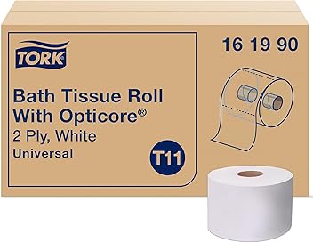 Tork OptiCore Mid-size Toilet Paper Roll White T11, Universal, 2-ply, 36 x 865 sheets, 161990