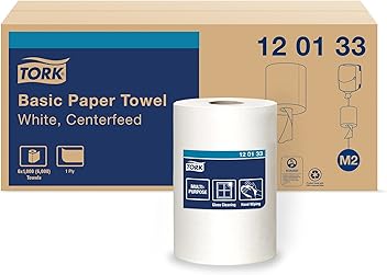 Tork Centerfeed Paper Wiper White M2, High Absorbency, 6 x 1000 Sheets, 120133