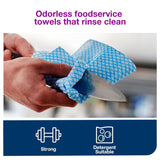 Tork Foodservice Cleaning Towel Blue/White W8, Z-Folded, 4 x 80 Cloths, 192183