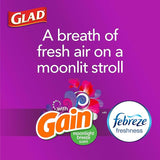 Glad Tall Kitchen Quick-Tie Trash Bags, OdorShield 13 Gallon White Trash Bag, Gain Moonlight Breeze with Febreze Freshness, 40 Count (Package May Vary)