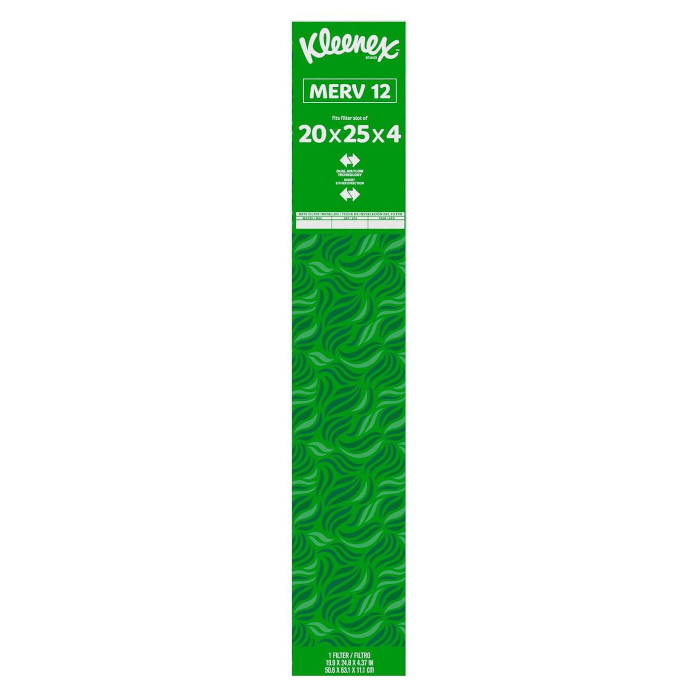 Kleenex Elite Allergen Air Filter 20x25x4 Inches - 12 MERV RATING (2-Pack)