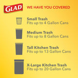 Glad Small Drawstring Trash Bags with Clorox, 4 Gal, Lemon Fresh Bleach, 34 Ct (Package May Vary)