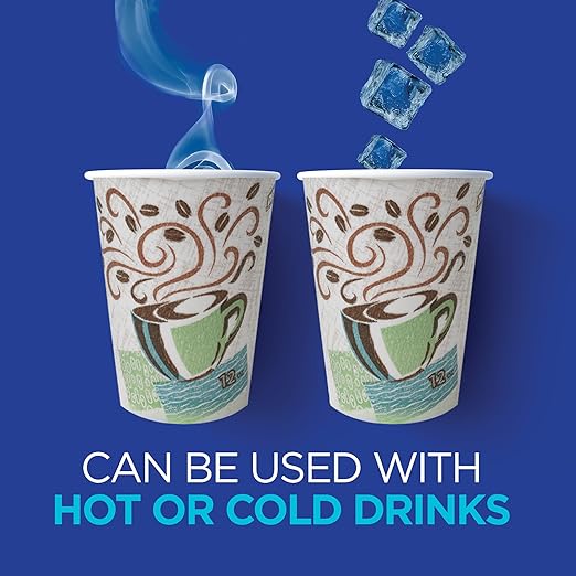 Dixie PerfecTouch 10 oz Paper Coffee Cups By GP PRO, Coffee Haze Design, 500 Count (25 Disposable Cups Per Sleeve, 20 Sleeves Per Case), 5310DX