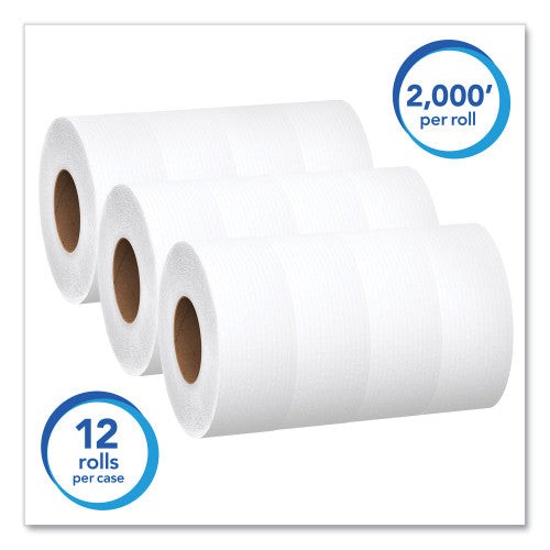 Scott Essential JRT Jumbo Roll Bathroom Tissue, Septic Safe, 1-Ply, White, 3.55" x 2,000 ft, 12 Rolls/Carton (07223)