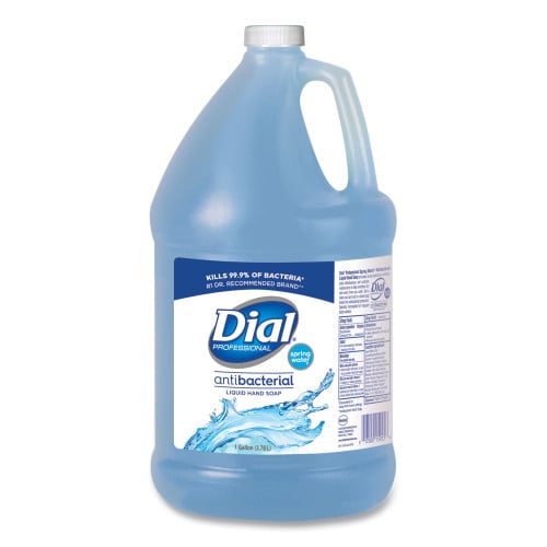 Dial Antibacterial Liquid Hand Soap, Spring Water Scent, 1 gal, 4/Carton (15926)