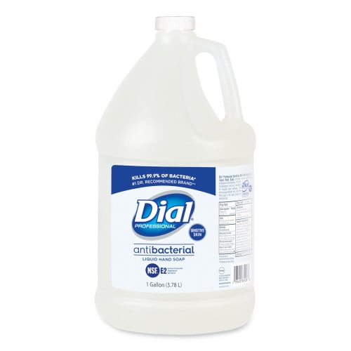 Dial Antibacterial Liquid Hand Soap for Sensitive Skin Refill, Light Floral Scent, 1 gal, 4/Carton (82838)