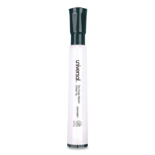 Universal Dry Erase Marker, Broad Chisel Tip, Black, Dozen (UNV43651)