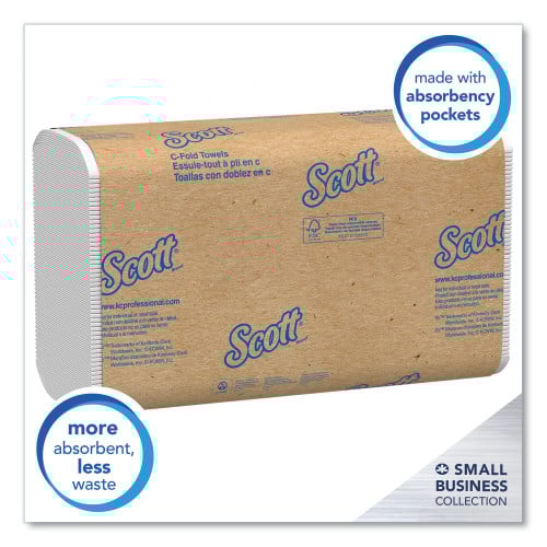 Scott® Essential C-Fold Paper Towels, 1-Ply, White, 1800 Towels (03623)