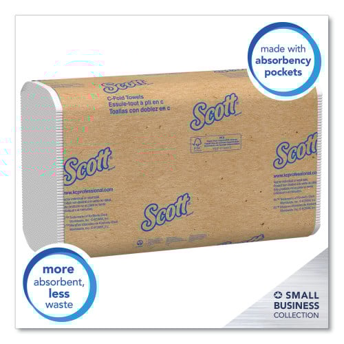 Scott® Essential C-Fold Paper Towels, 1-Ply, White, 1800 Towels (03623)