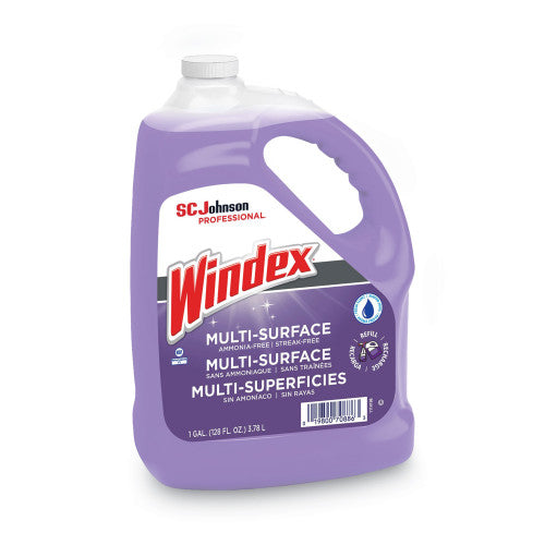 Windex Non-Ammoniated Glass/Multi Surface Cleaner, Pleasant Scent, 128 oz Bottle, 4/CT (697262)