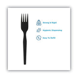 Dixie SmartStock Plastic Cutlery Refill, Forks, 6.5", Series-O Mediumweight, Black, 40/Pack, 24 Packs/Carton (SSF51)