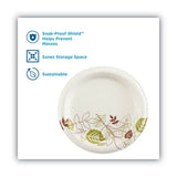 Dixie Pathways Soak-Proof Shield Mediumweight Paper Plates, 8.5" dia, Green/Burgundy, 125/Pack (UX9PATHPK)