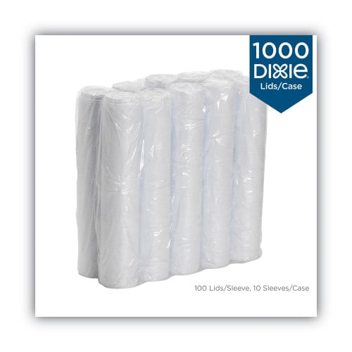 Dixie Dome Drink-Thru Lids, Fits 10 oz to 16 oz Paper Hot Cups, White, 1,000/Carton (D9542)