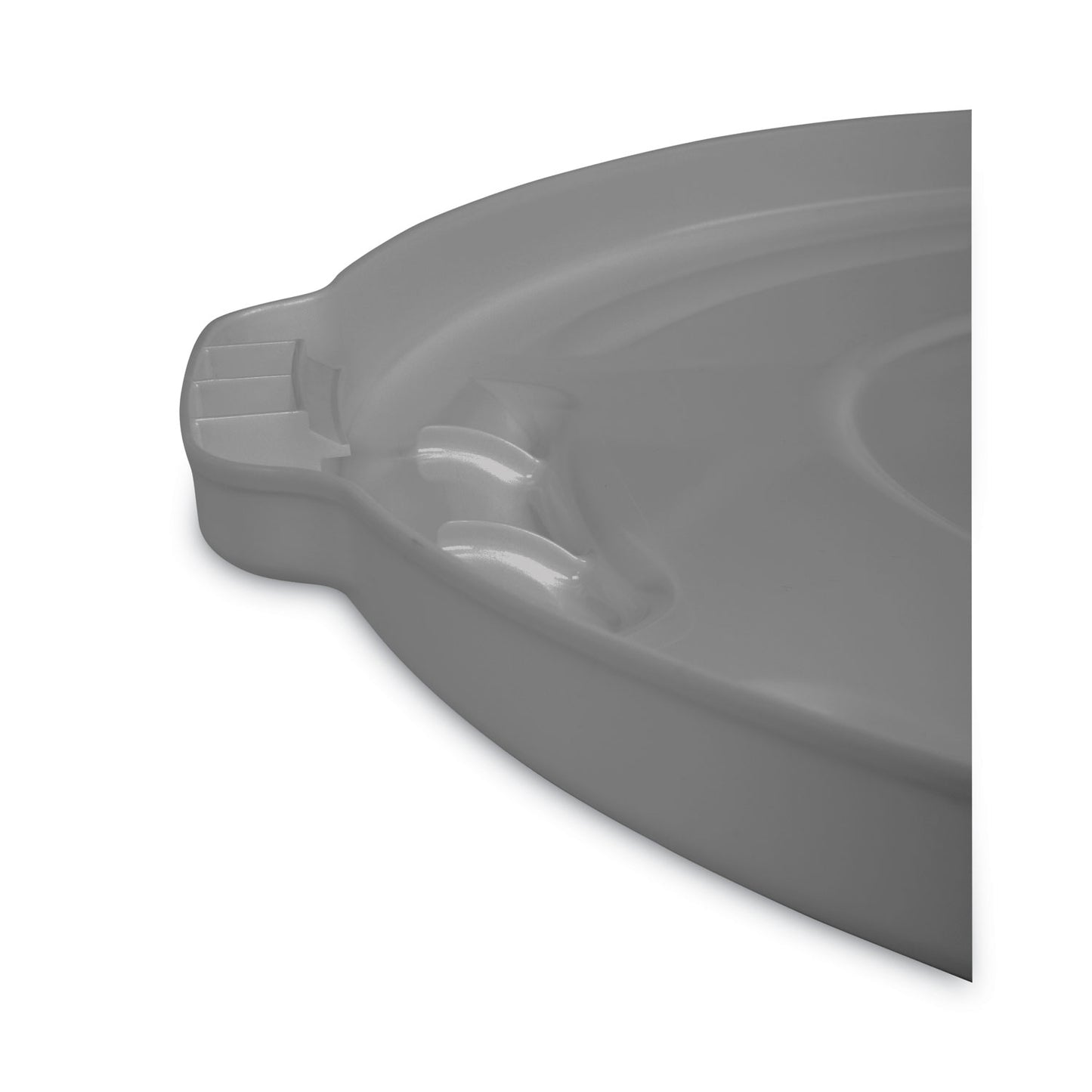 Rubbermaid Commercial BRUTE Self-Draining Flat Top Lids for 55 gal Round BRUTE Containers, 26.75" Diameter, Gray