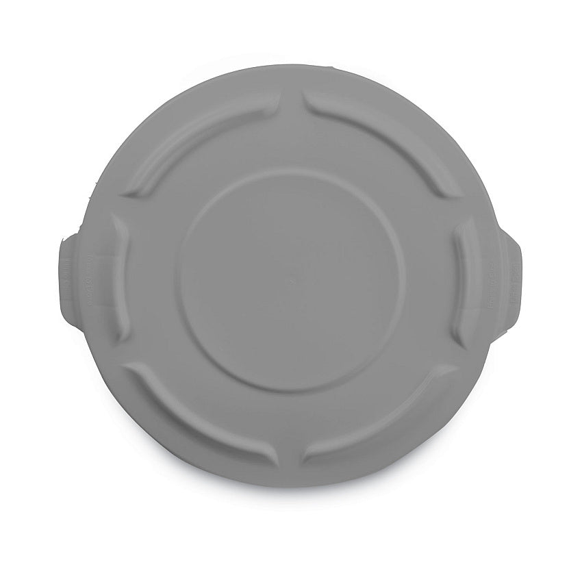 Rubbermaid Commercial BRUTE Self-Draining Flat Top Lids for 55 gal Round BRUTE Containers, 26.75" Diameter, Gray