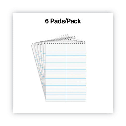Universal Steno Pads, Gregg Rule, Red Cover, 80 White 6 x 9 Sheets, 6/Pack (UNV96920PK)