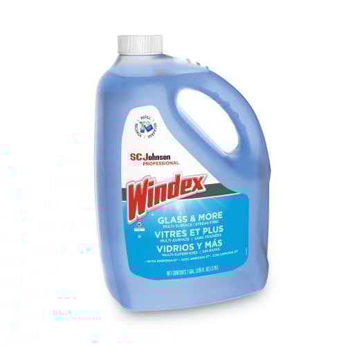 Windex® Glass Cleaner with Ammonia-D, Unscented, 1 Gal. Bottle, 4 Bottles (696503)