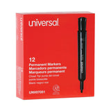 Universal Chisel Tip Permanent Marker, Broad Chisel Tip, Black, Dozen (UNV07051)
