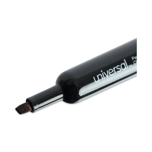 Universal Chisel Tip Permanent Marker, Broad Chisel Tip, Black, Dozen (UNV07051)