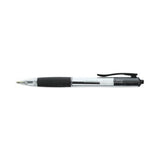 Universal Comfort Grip Ballpoint Pen, Retractable, Medium 1 mm, Black Ink, Clear/Black Barrel, Dozen (UNV15530)