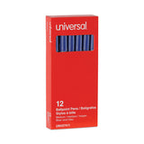 Universal Ballpoint Pen, Stick, Medium 1 mm, Blue Ink, Gray/Blue Barrel, Dozen (UNV27411)