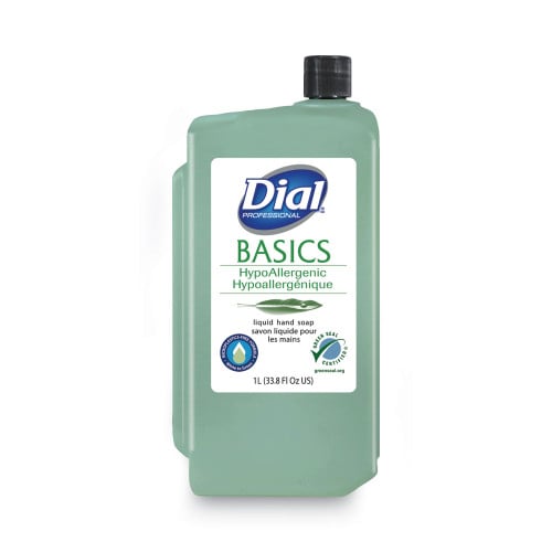 Dial Basics MP Free Liquid Hand Soap Refill, Unscented, 1 L, 8/Carton (33821)